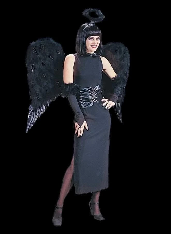 "Angel Wings - Black Feather" Halloween Costume Accessory 1 "Angel Wings - Black Feather" Halloween Costume Accessory