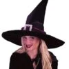 "Black Pleated Velour Witch" Halloween Costume Hat