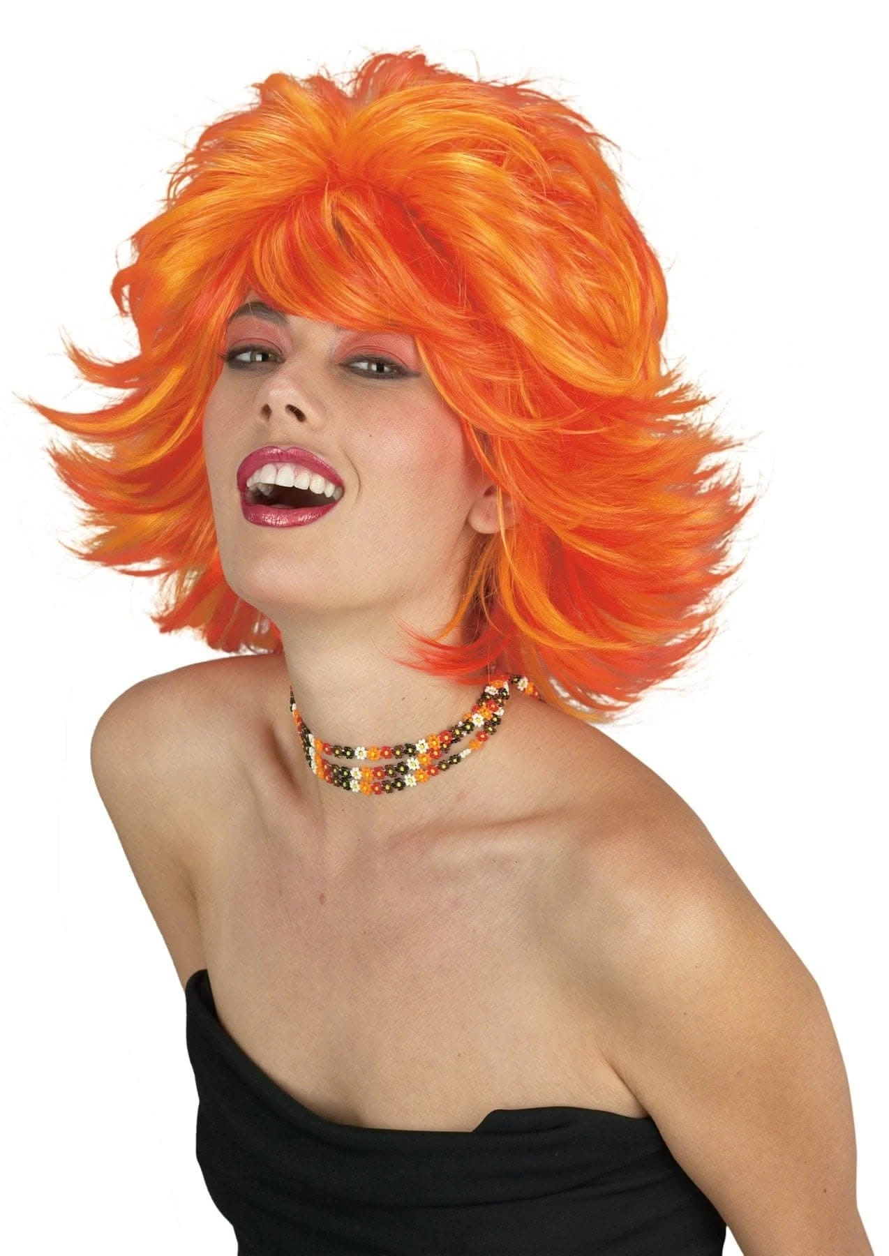 "Choppy Layered Wig - Red/Yellow" Halloween Wigs 1 "Choppy Layered Wig - Red/Yellow" Halloween Wigs
