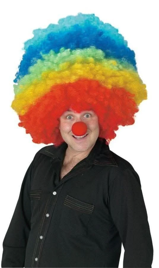 "Clown - Rainbow Afro" Mega Halloween Wig 1 "Clown - Rainbow Afro" Mega Halloween Wig