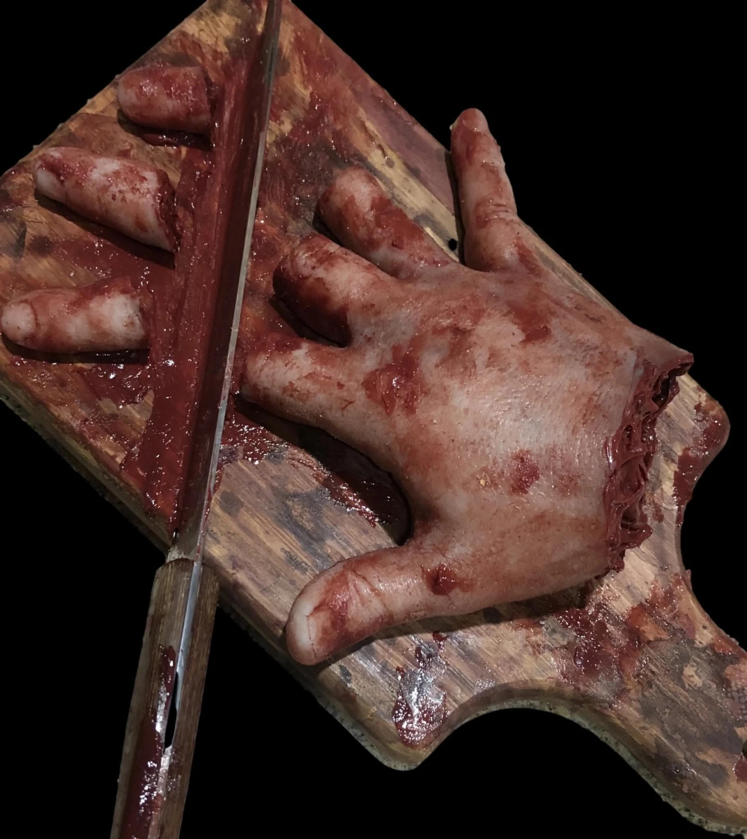 "Cutting Board Accident" Halloween Prop 1 "Cutting Board Accident" Halloween Prop