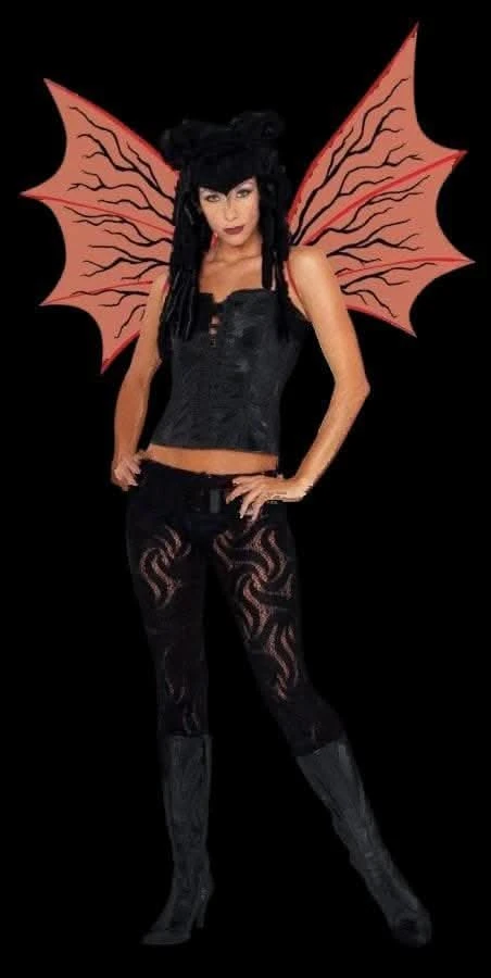 "Demonette - Red W/Veins" Halloween Costume Wings 1 "Demonette - Red W/Veins" Halloween Costume Wings