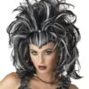 "Evil Sorceress - Black And White" Halloween Wig