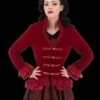 "Gothic Vampiress Jacket In Red Velvet" HD Hollywood Costume
