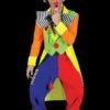 "Spanky Stripes Clown" Costume (Adult L)